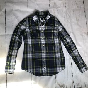J. Crew Perfect Plaid Button-down size 0